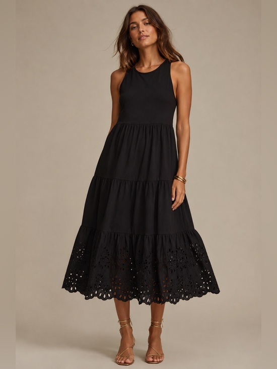 J. Crew Dresses & Skirts - 100% cotton J CREW Racerback eyelet trim midi dress